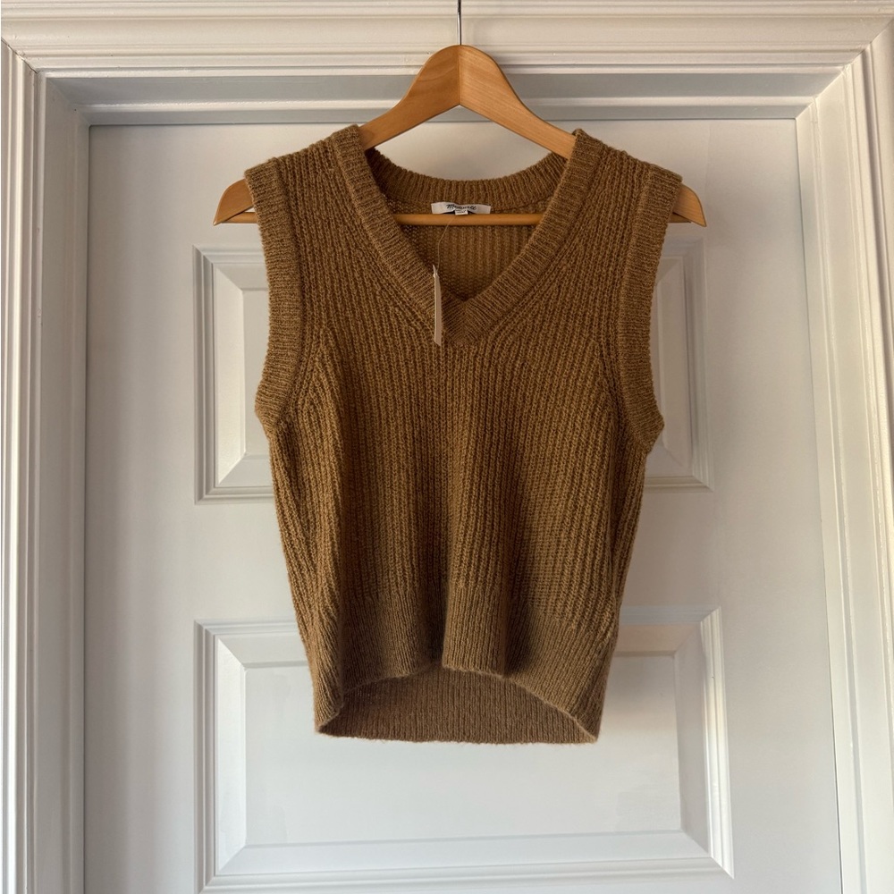 Madewell Brown Knit V-Neck Sweater Vest